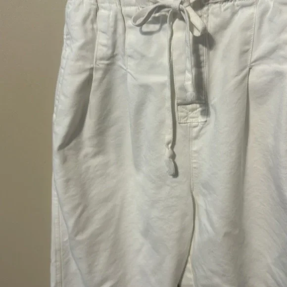 Free‎ People Margate White Pleated Paper Bag high Waist Trouser Pants white - Picture 8 of 12